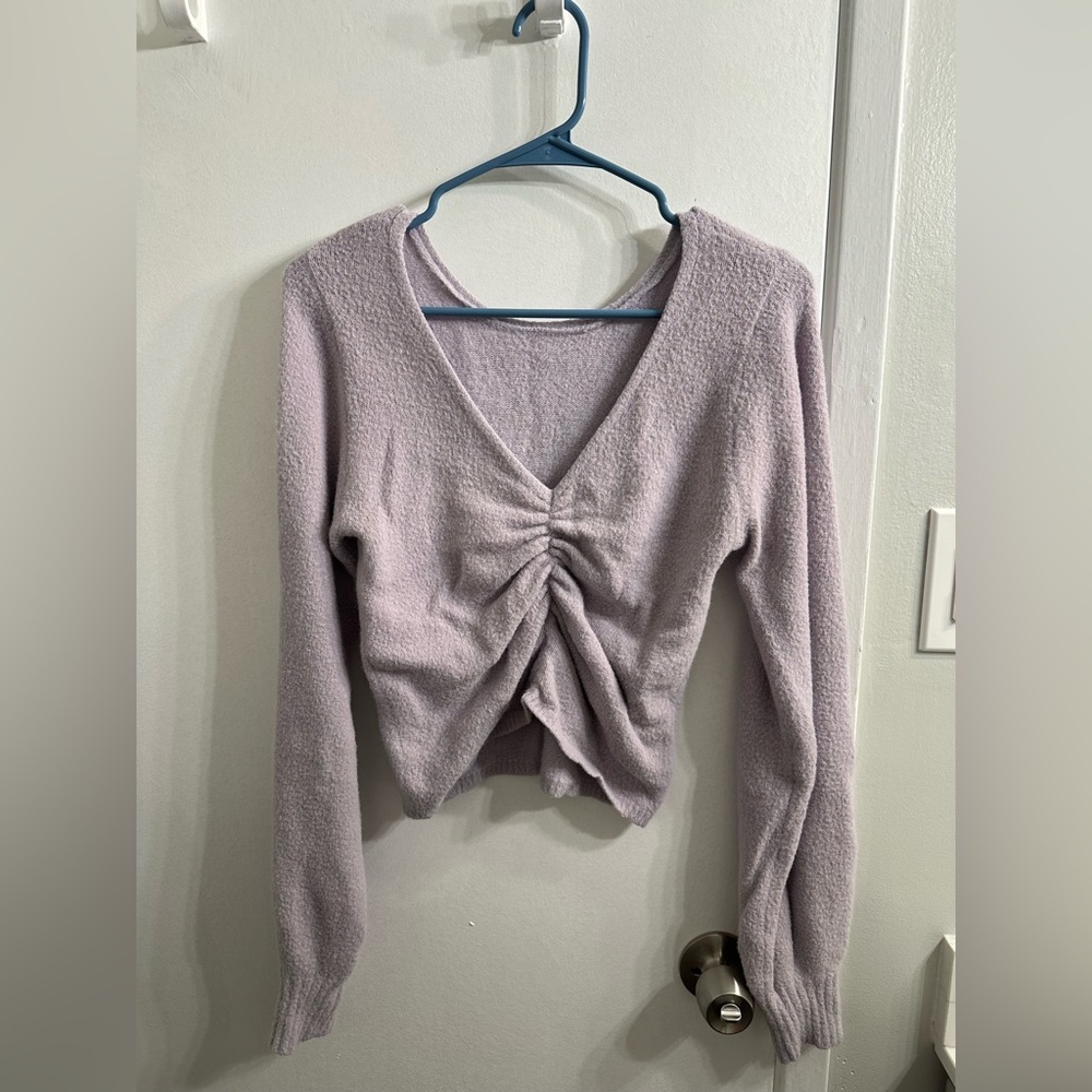 hollister light purple reversible sweater